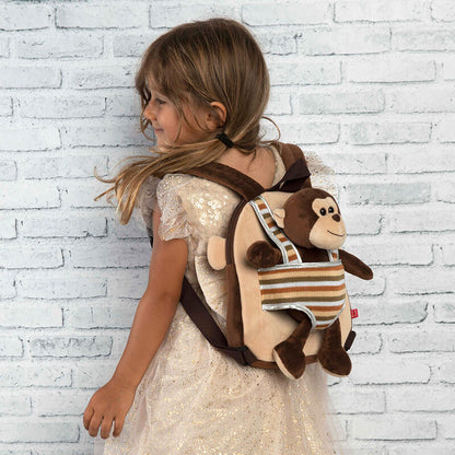 Max Monkey reversible backpack with plush toy 25cm Nerdscape