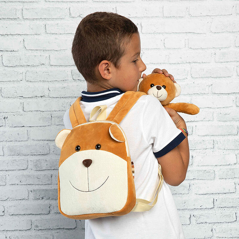 Benji Bear reversible backpack with plush toy 25cm Nerdscape