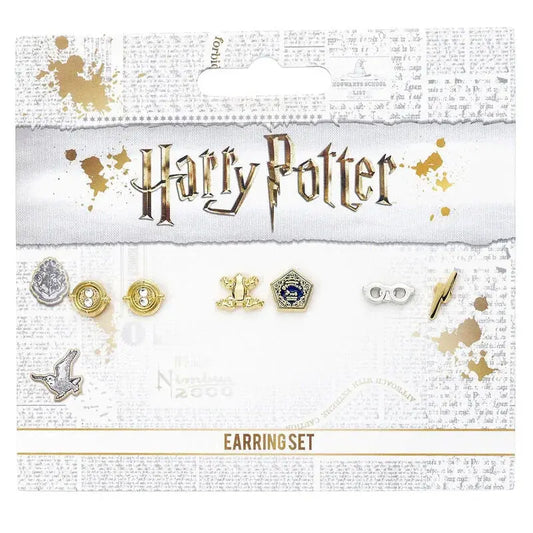 Harry Potter Set 3 Orecchini Time Turners, Chocolate Frogs e Occhiali - Nerdscape Figura da Collezione Nerdscape