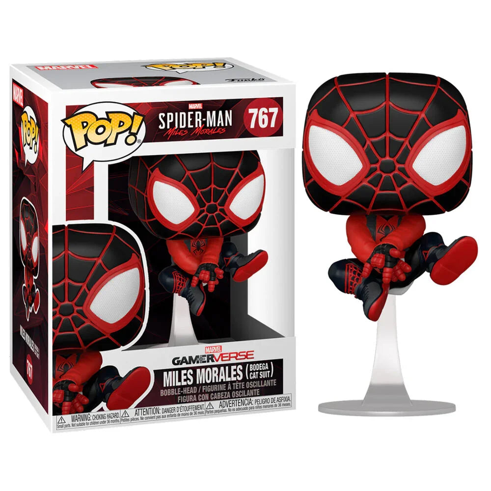 POP figure Marvel Spiderman Miles Morales Bodega Cat Suit Nerdscape