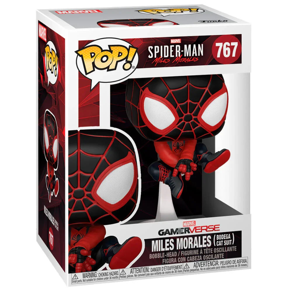 POP figure Marvel Spiderman Miles Morales Bodega Cat Suit Nerdscape