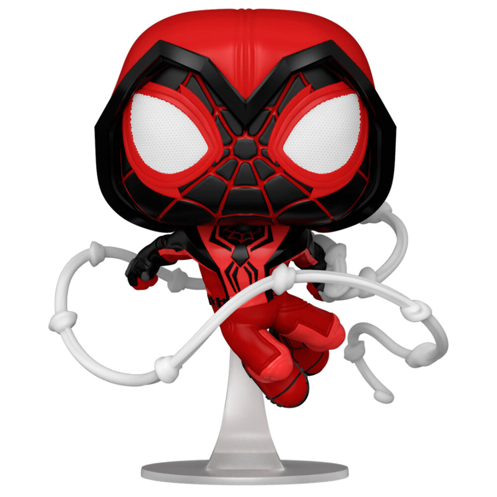 POP figure Marvel Spiderman Miles Morales Crimson Cowl Suit Nerdscape