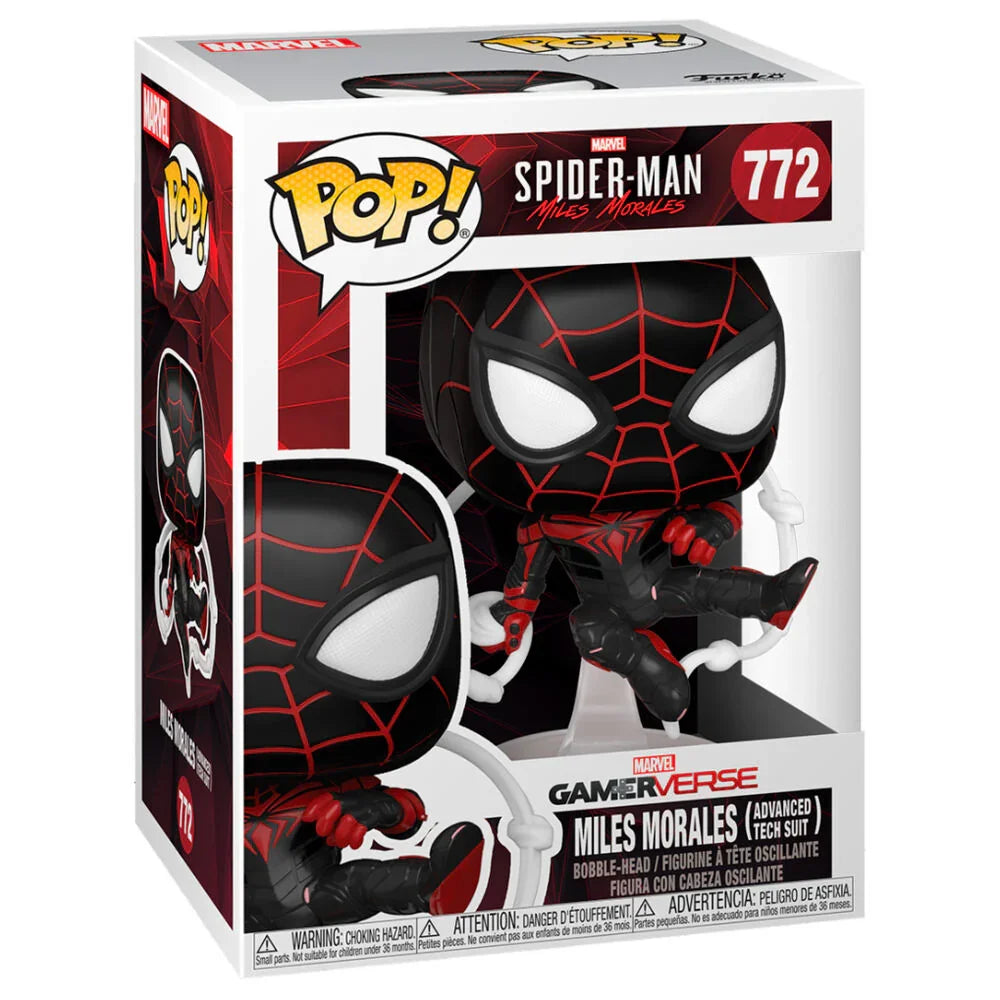 POP figure Marvel Spiderman Miles Morales Advanced Tech Suit Nerdscape