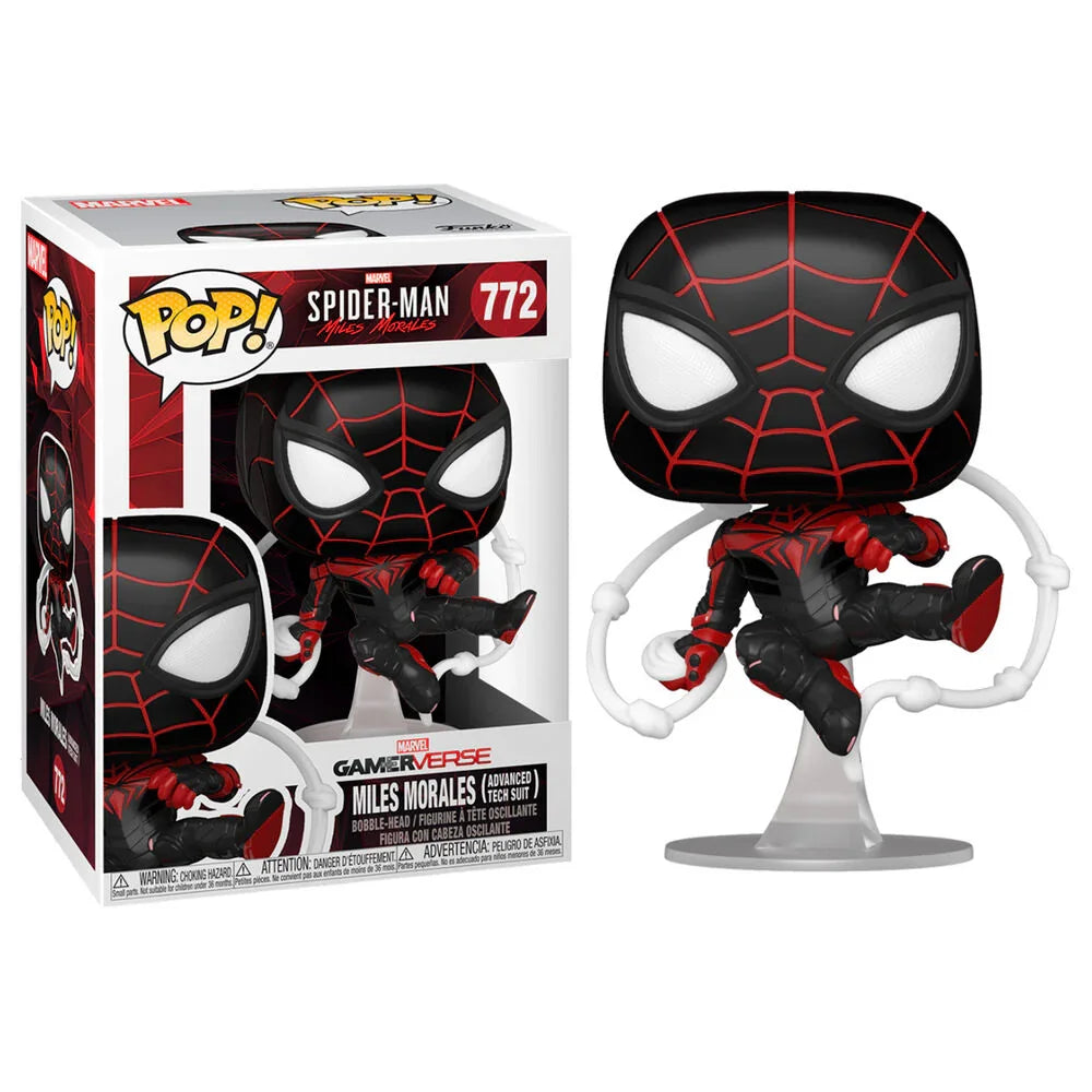 POP figure Marvel Spiderman Miles Morales Advanced Tech Suit Nerdscape