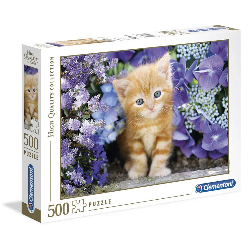 Ginger Cat in Flowers puzzle 500pcs Nerdscape