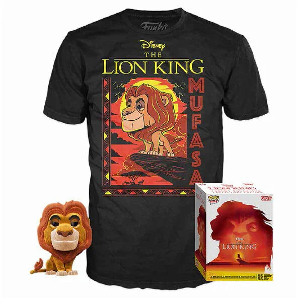 Funko Pop! The Lion King Mufasa - Figura da Collezione Vinyl + T-shirt Special Edition Nerdscape