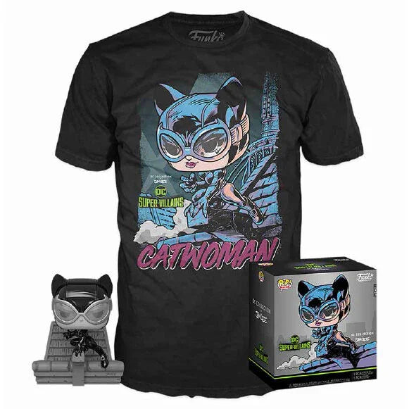 Funko Pop! DC Jim Lee Catwoman - Figura da Collezione Vinyl + T-shirt Special Edition Nerdscape