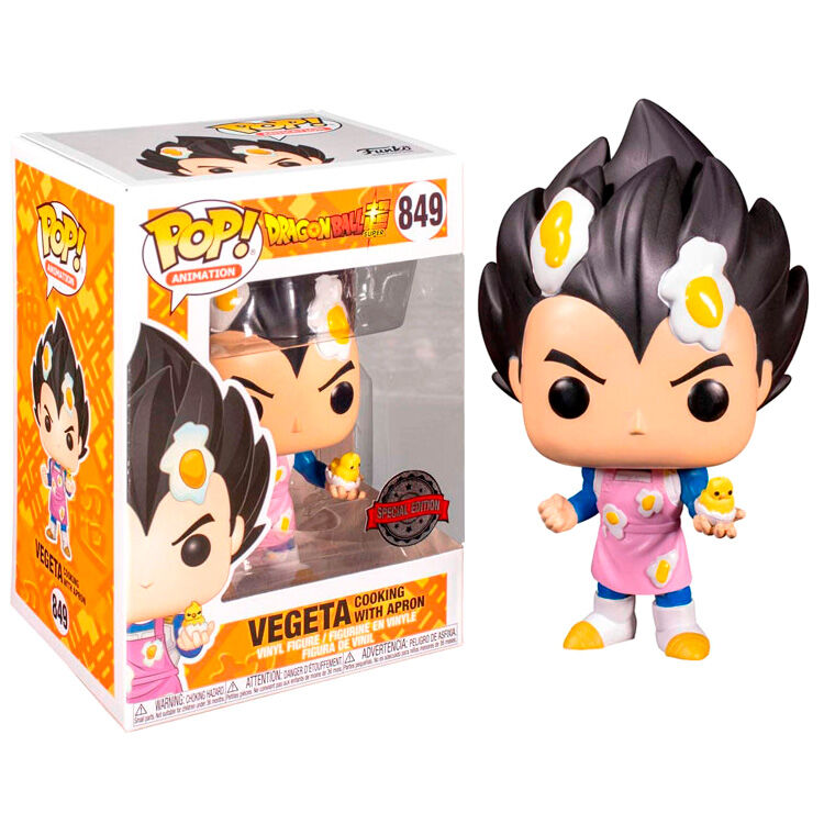 Figurine POP Dragon Ball Super Vegeta en train de cuisiner avec son tablier (Exclusivité)