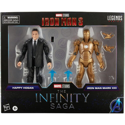 Marvel The Infinity Saga Iron Man 3 Happy Hogan and Iron Man Mark XXI set 2 figures 15cm Nerdscape