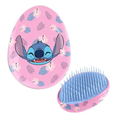Spazzola districante Nerdscape rosa con Stitch, fiori e foglie, design kawaii