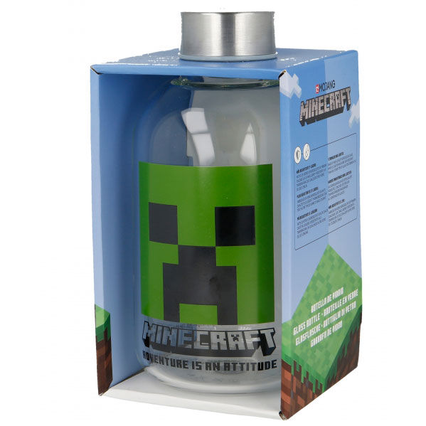 Minecraft glass bottle 620ml Nerdscape