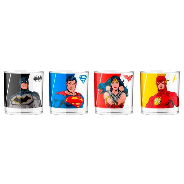 DC Comics Superheroes set 4 mini glasses Nerdscape