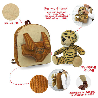 Tiger Joe backpack with plush toy 26cm Nerdscape
