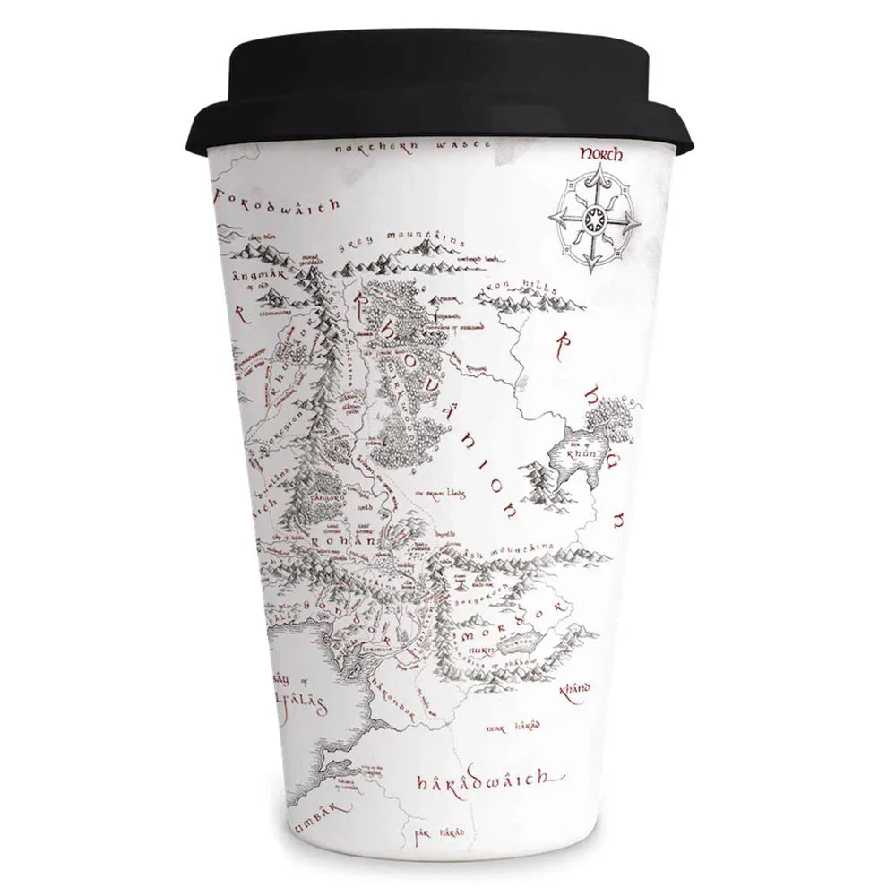 The Lord of the Rings Middle Earth Map travel mug Nerdscape
