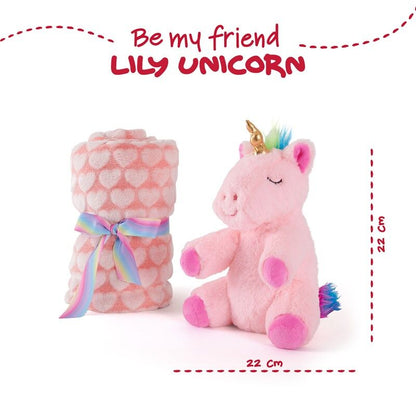 Lily Unicorn Soft blanket + plush toy 22cm Nerdscape