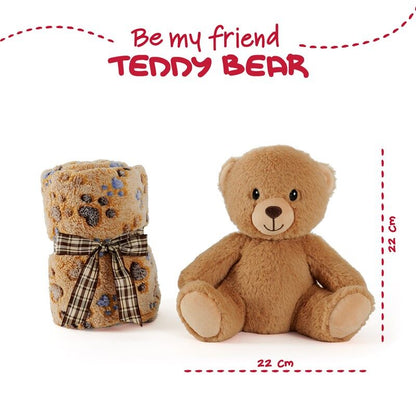 Teddy Bear Soft blanket + plush toy 22cm Nerdscape