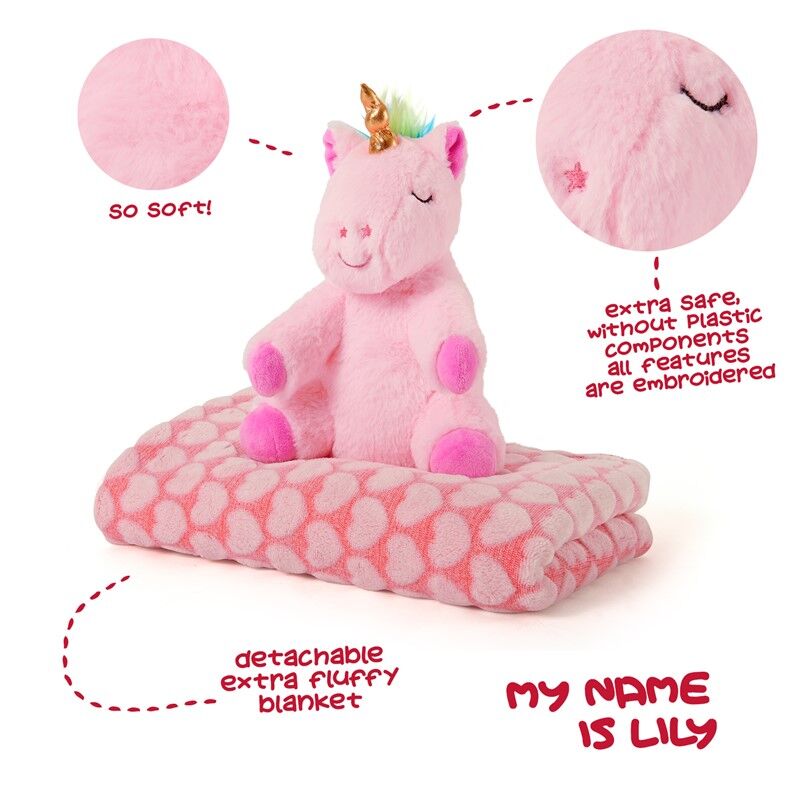Lily Unicorn Soft blanket + plush toy 22cm Nerdscape