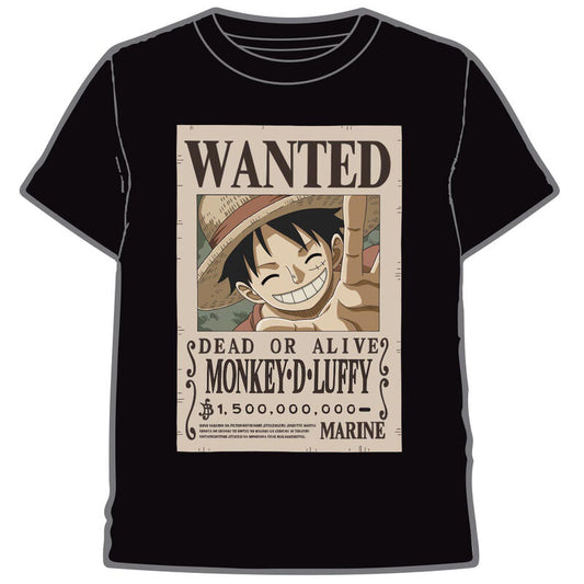 One Piece Wanted Luffy adult t-shirt Nerdscape