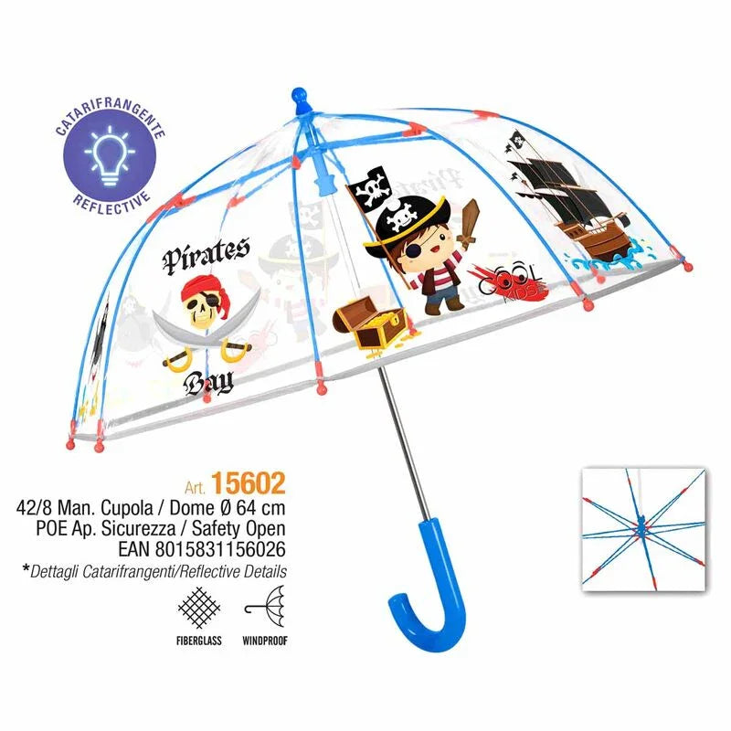 Pirates transparent manual umbrella 42cm Nerdscape