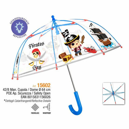 Pirates transparent manual umbrella 42cm Nerdscape