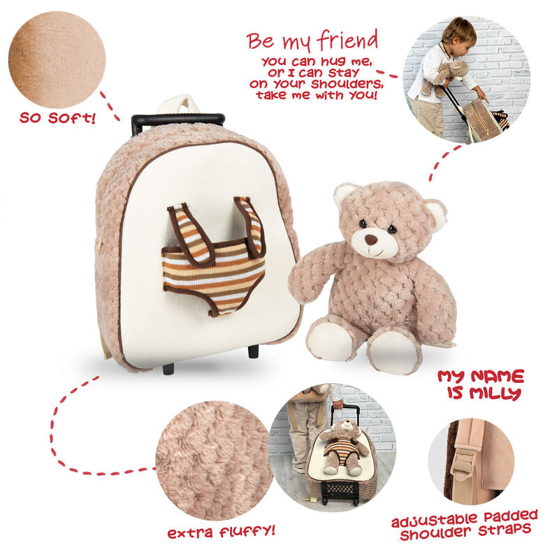 Bear Milly trolley with plush toy 38cm Nerdscape