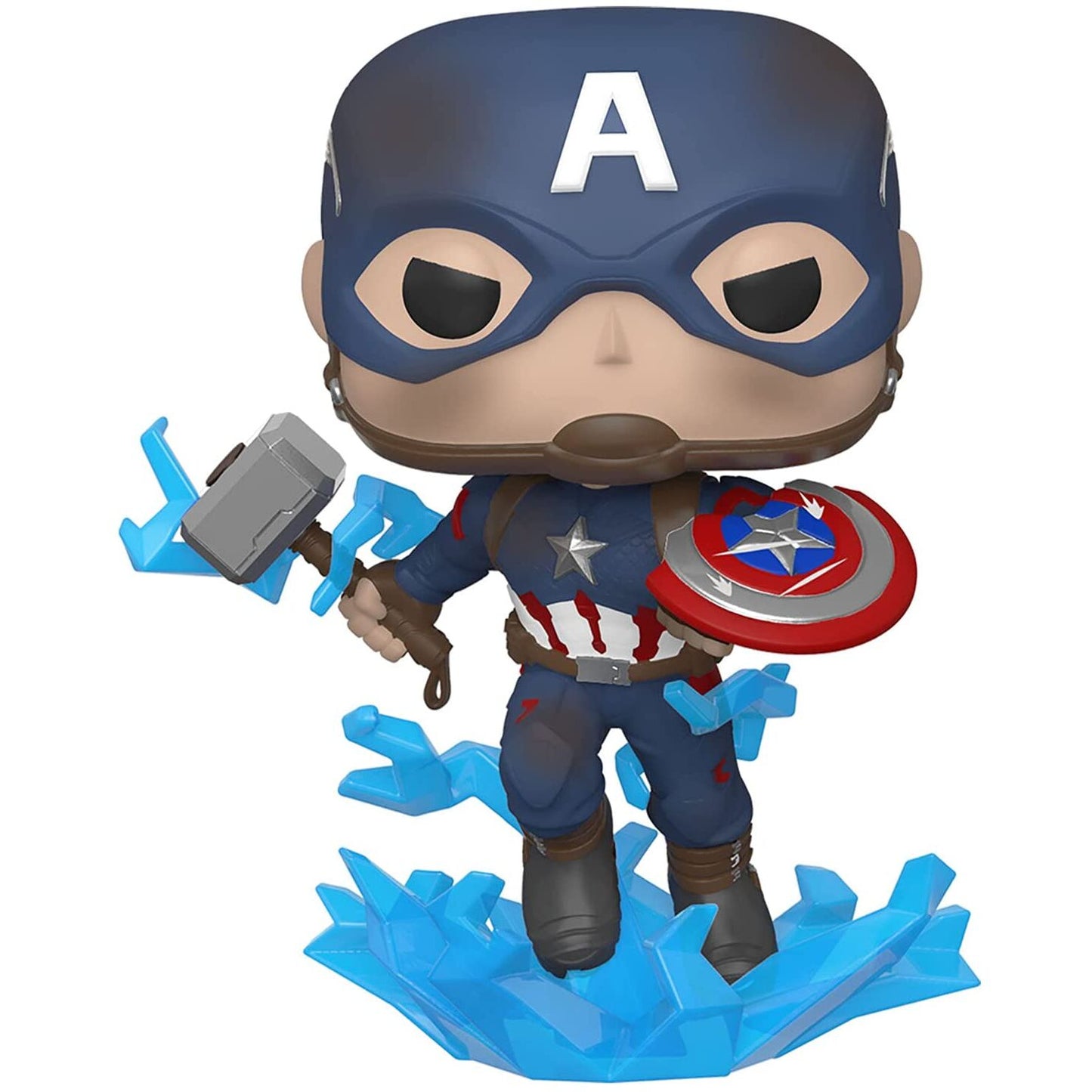 POP figure Marvel Avengers Endgame Captain America with Broken Shield &amp; Mjolnir