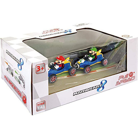 Mario Kart 8 Mario + Luigi Pull Speed set 2 cars Nerdscape