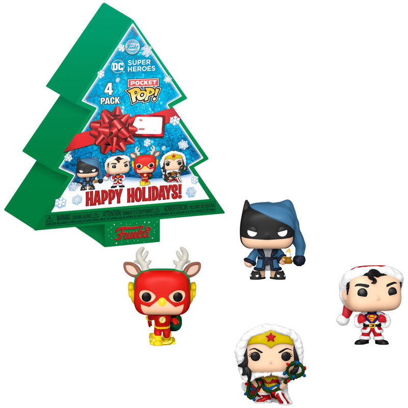 Pocket POP pack 4 figures DC Comics Happy Holidays Nerdscape