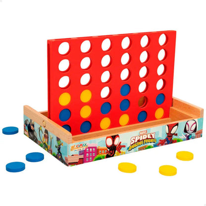 Marvel Spidey Four in a Row wooden game Nerdscape