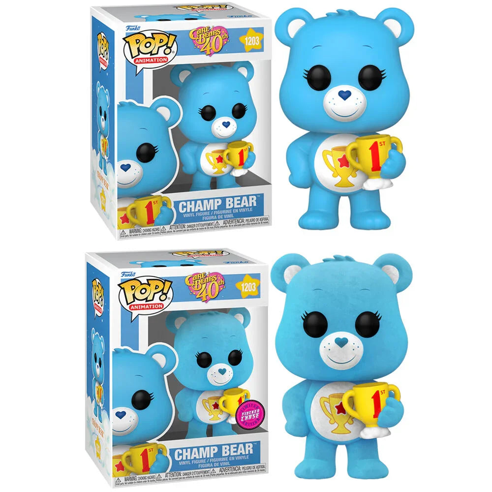 Funko Pop! Care Bears Champ Bear 5 + 1 Chase - Figura da Collezione Vinyl Nerdscape