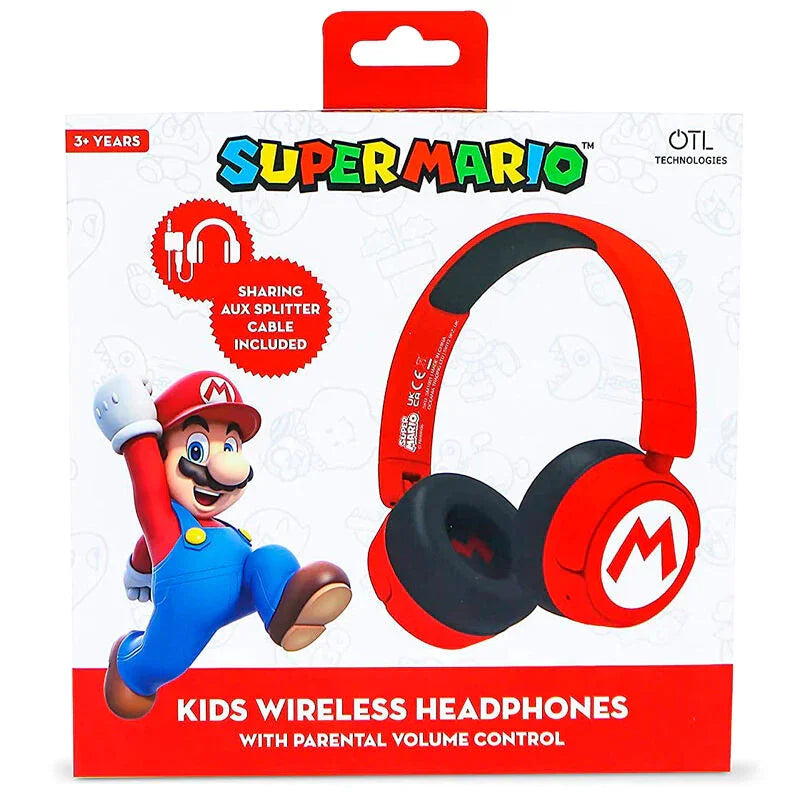 Super Mario Bros Logo wireless kids headphones Nerdscape