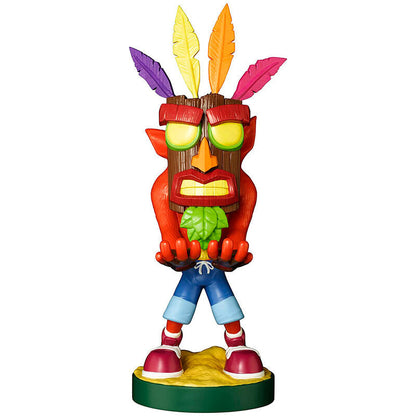 Crash Bandicoot Aku Aku figure clamping bracket Cable guy 20cm Nerdscape