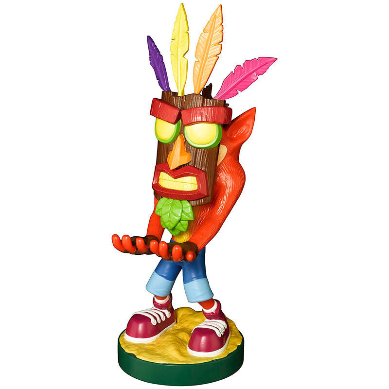 Crash Bandicoot Aku Aku figure clamping bracket Cable guy 20cm Nerdscape