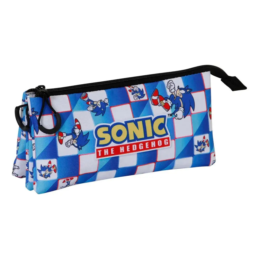 Sonic The Hedgehog Blue Lay triple pencil case Nerdscape