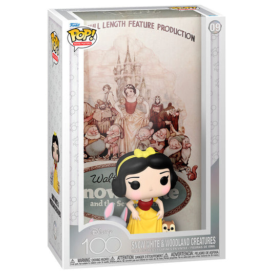 Figurine POP, affiche du film Disney 100e anniversaire Blanche-Neige et les créatures de la forêt