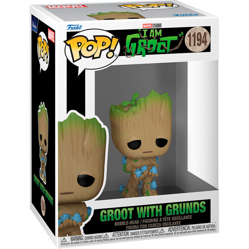 Funko Pop! Marvel Groot con Grunds - Figura da Collezione Vinyl Nerdscape