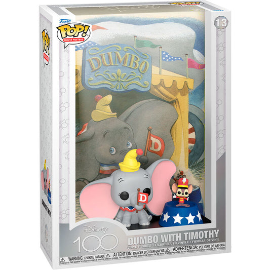 Figurine POP, affiche du film Dumbo, Disney 100e anniversaire