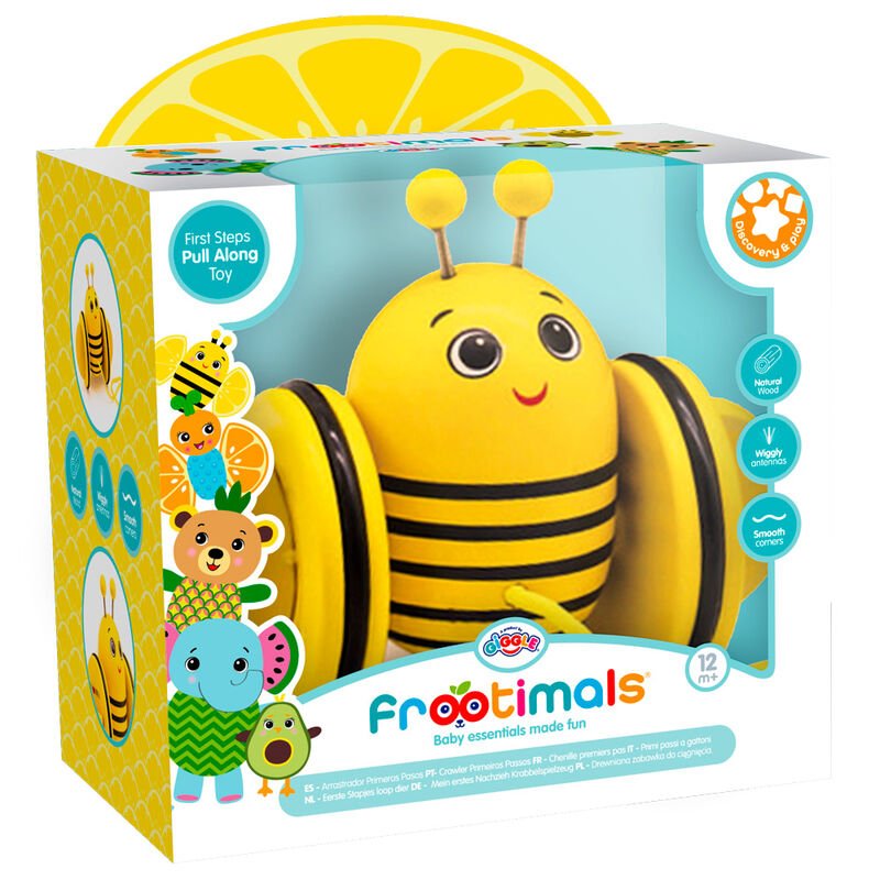 Frootimals Bizzy Lemonbee wooden first steps pull along toy - Nerdscape