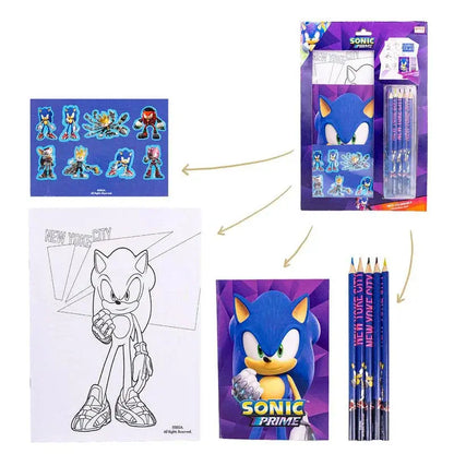 Sonic Prime Colouring stationery set Nerdscape