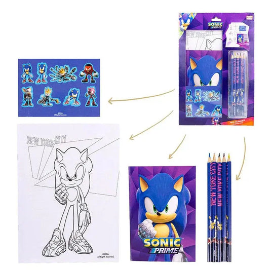 Sonic Prime Colouring stationery set Nerdscape