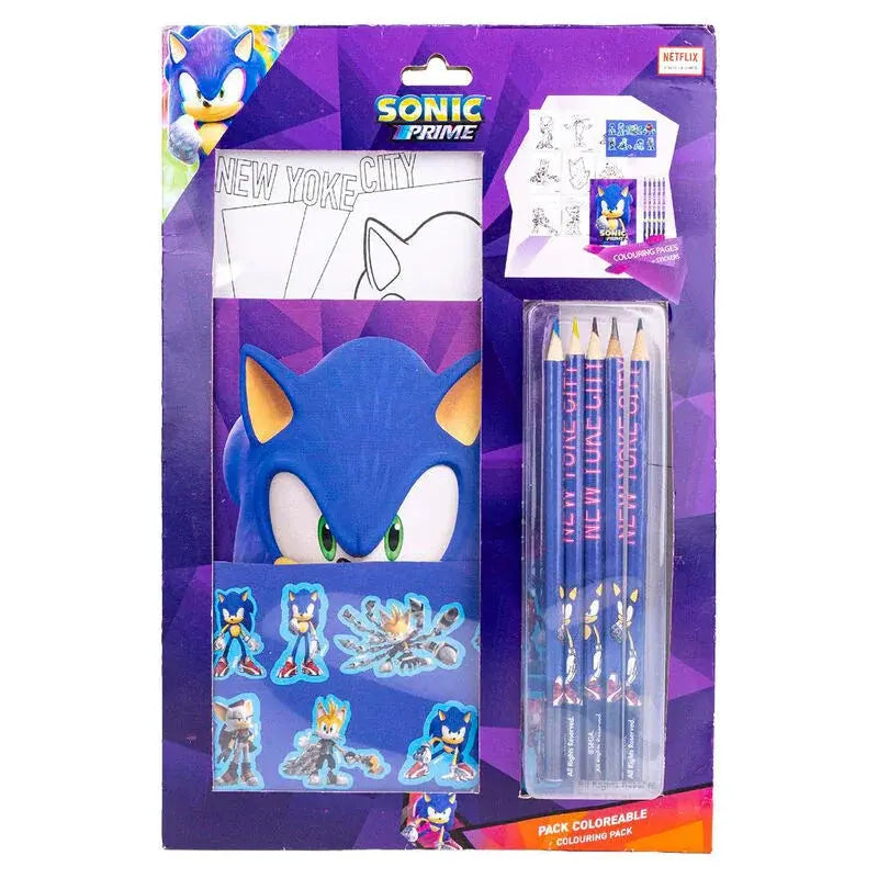 Sonic Prime Colouring stationery set Nerdscape