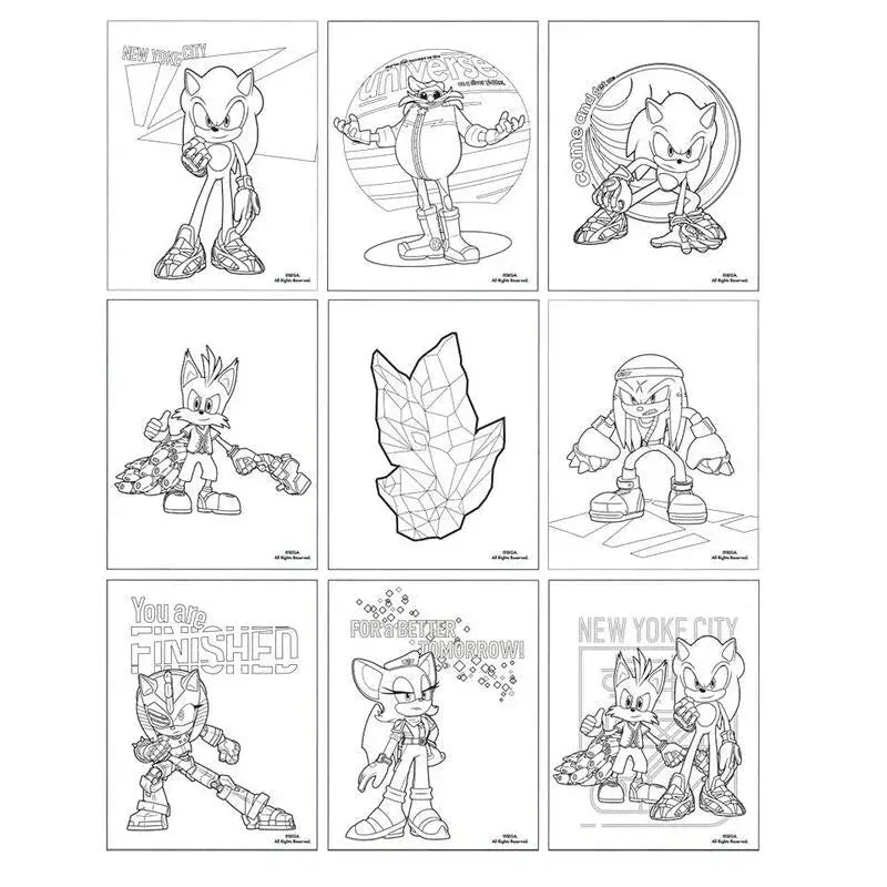 Sonic Prime Colouring stationery set Nerdscape