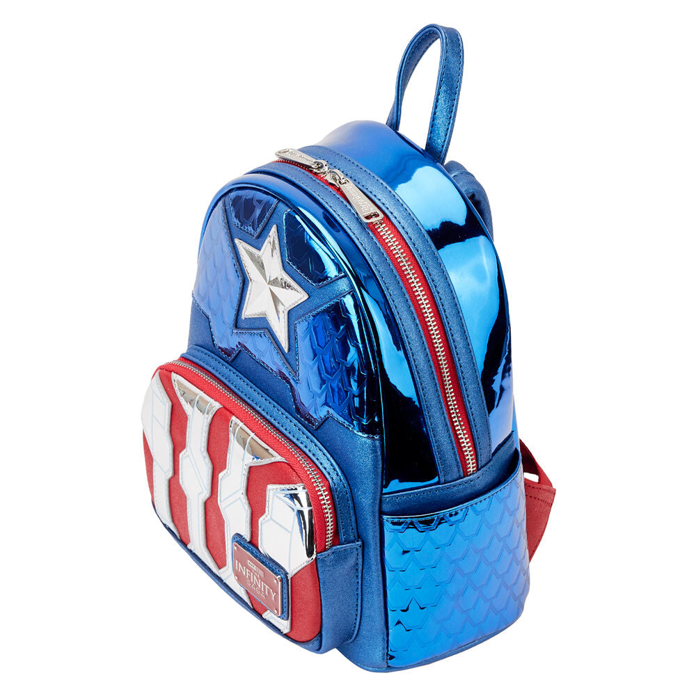 Loungefly Marvel Captain America metallic backpack 26cm Nerdscape