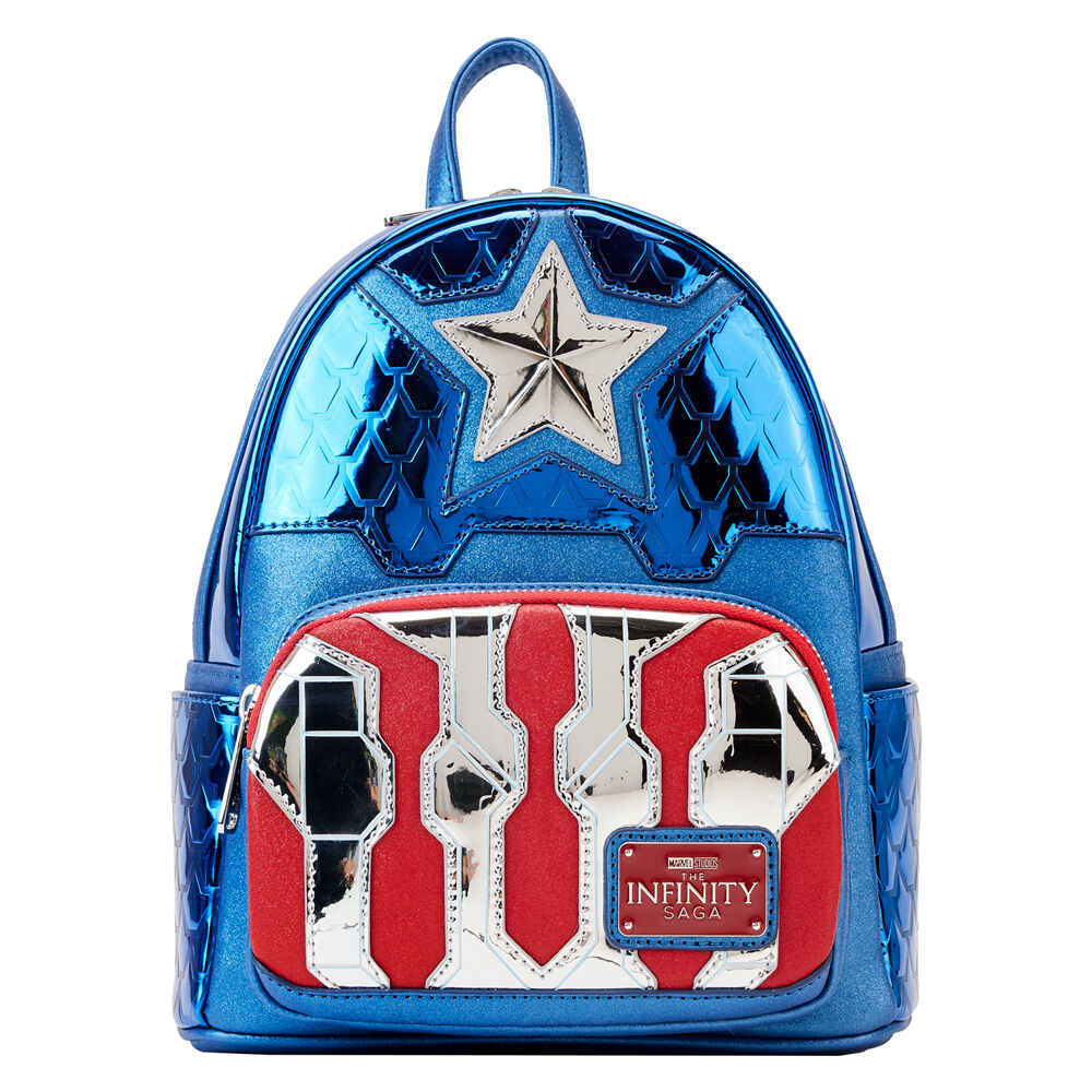 Loungefly Marvel Captain America metallic backpack 26cm Nerdscape