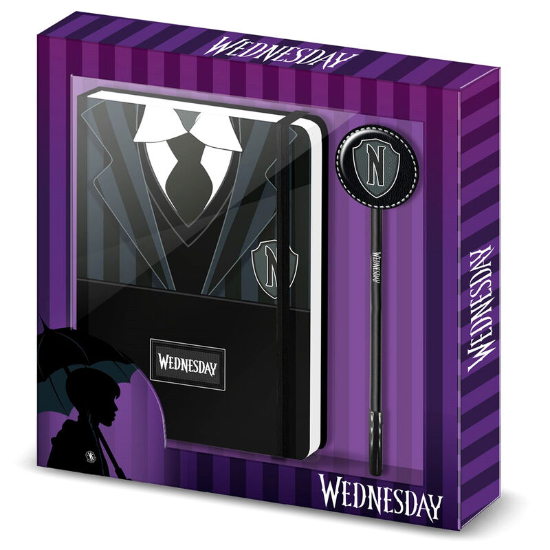 Wednesday Uniform diary + pen set Nerdscape