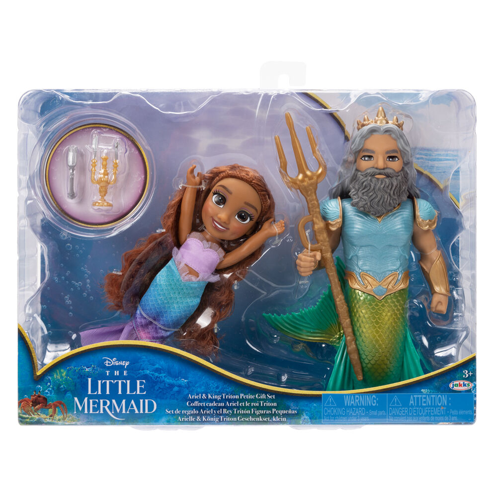 Disney The Little Mermaid Ariel + Triton doll 15cm Nerdscape