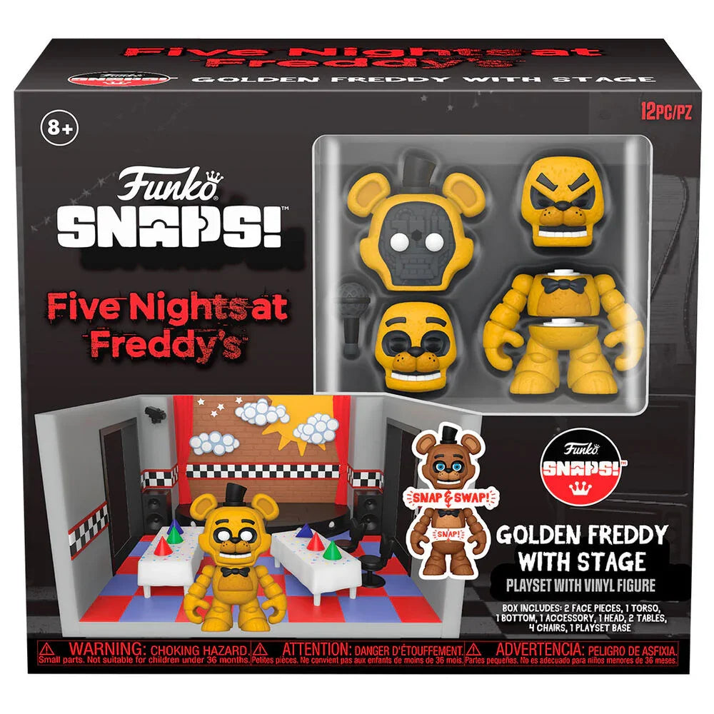 Snaps! playset figure Five Nights at Freddys Golden Freddy with Stage Nerdscape