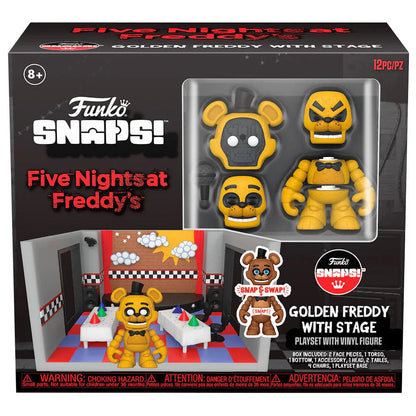 Snaps! playset figure Five Nights at Freddys Golden Freddy with Stage Nerdscape