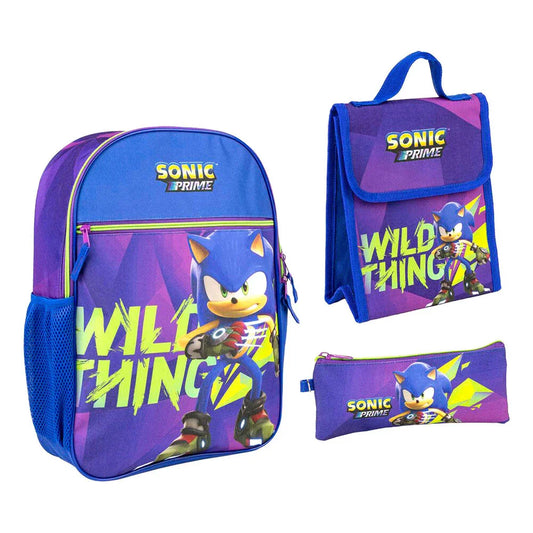 Trousse Sonic Prime + boîte à lunch + sac à dos 42 cm