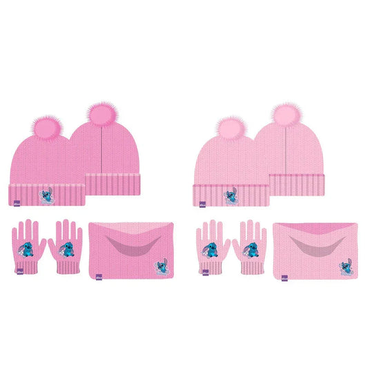 Disney Stitch kids winter set snood hat gloves Nerdscape